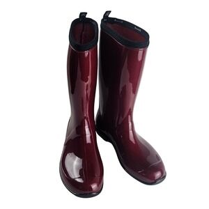 Kamik Women's Heidi‎ Rain Boots Size 6 Glossy Burgundy Red Waterproof Mid-Calf